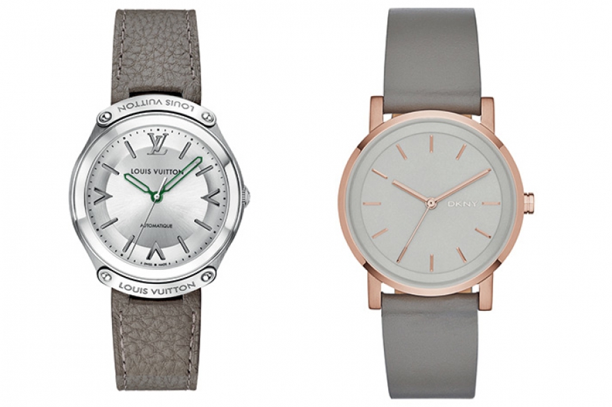 LV Fifty Five, Louis Vuitton; Soho, DKNY Стальной корпус, компактный (36, 38 или 34 миллиметра) белый циферблат — в эту строгую гармонию впишутся