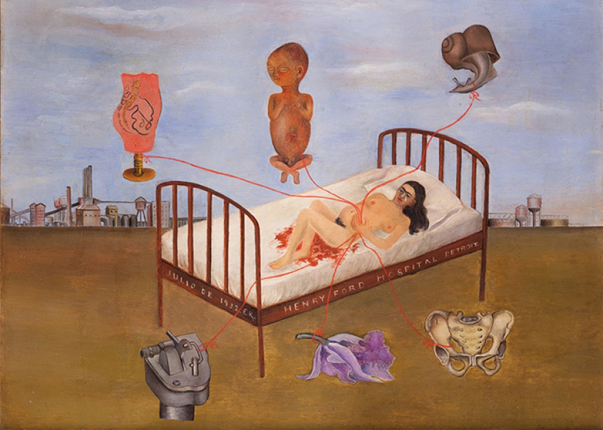 Фрида Кало Больница Генри Форда 1932 Металл, масло