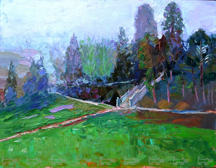 Александр Горячев «..под звуки флейты и дождя. Массандровский парк»13 000 руб. на сайте art-most.com/product/pod-zvuki-flejty-i-dozhdya-massandrovskij