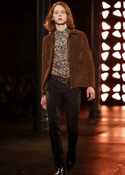 Джек Килмер (сын Вэла Килмера, «Бэтмена») на показе Saint Laurent, весна-лето 2015