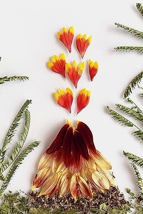 Художница Бриджет Бет Коллинз, @flora.forager в «Инстаграме», визуализирует парфюмы Memo Paris. Альтер эго аромата Kedu, индонезийский вулкан, она