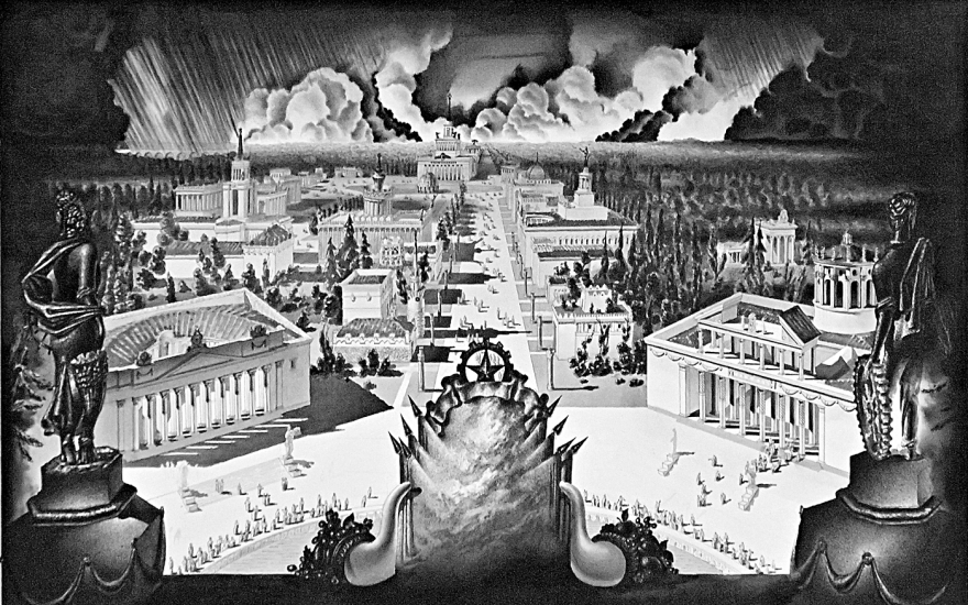 Рисунки Алексея Резвого, осмысляющего эстетику ВДНХ, станут частью экспозиции V.D.N.H. Urban Phenomenon в павильоне России на Биеннале архитектуры в