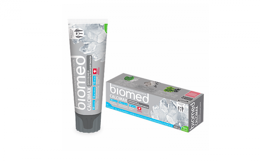 Паста Calcimax Biomed дерзко заявляет, что реминерализация возможна без участия фтора: в составе натуральные антисептики — экстракт подорожника и