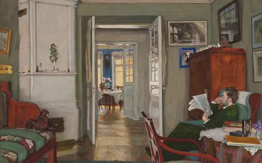 Сергей Васильевич Лебедев в своем кабинете. 1912 год