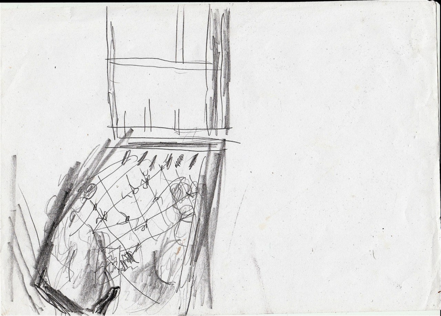 Набросок: «Шконарь. Вид сверху»