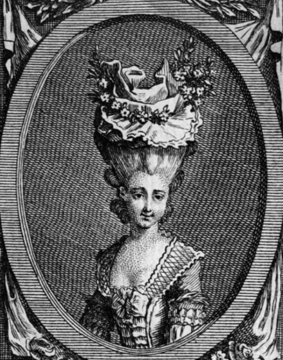 Bonnet au Levain. Recueil général des coi ures de Paris. 1779