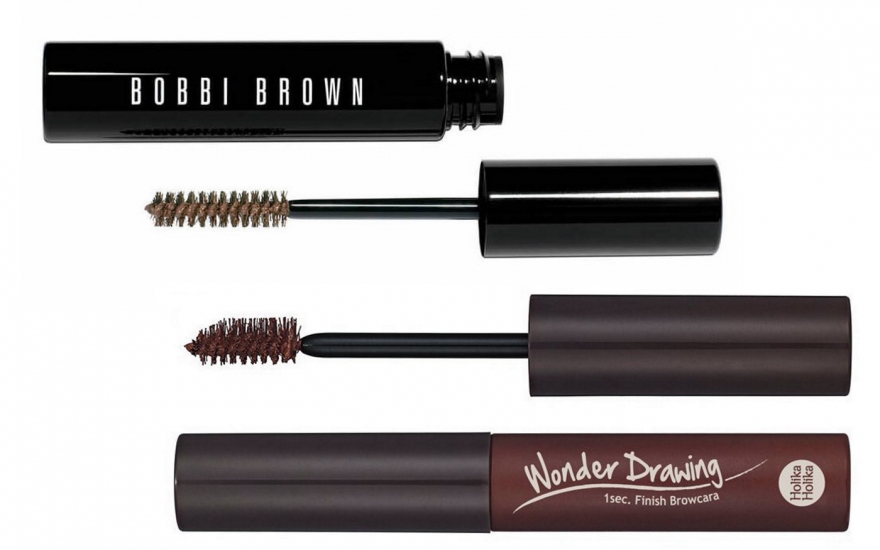 Гель для бровей Bobbi Brown (1 800 руб.) VS. гель Holika Holika (650 руб.)