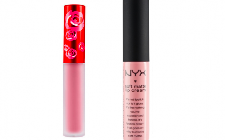 Матовая помада Lime Crime (1 990 руб.) VS. матовая помада NYX (550 руб.)