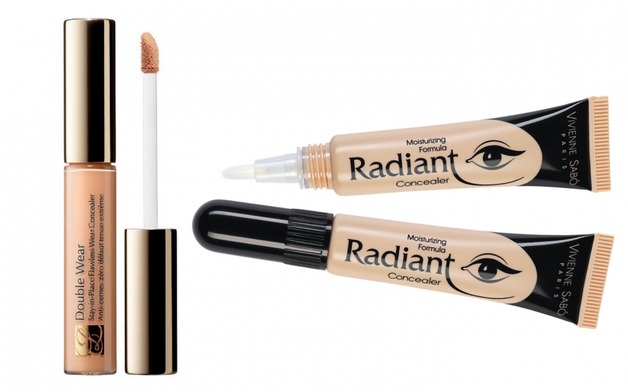 Консилер для глаз Estee Lauder Double Wear (2 550 руб.) VS. консилер Vivienne Sabo Radiant (250 руб.)