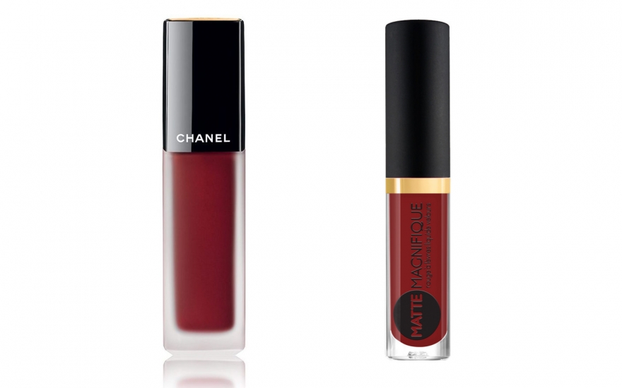 Матовая помада Chanel Rouge Allure Ink (2 000 рублей) VS. помада Vivienne Sabo Matte Magnifique (250 руб.)