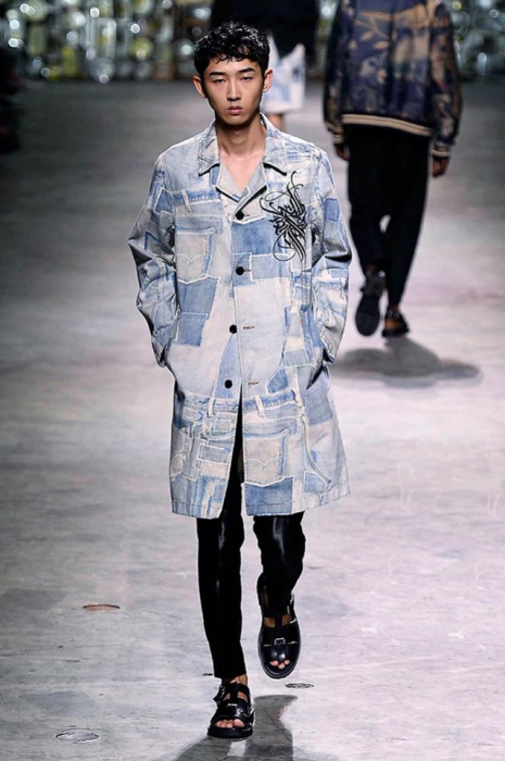 Каллиграфические элементы Покраса Лампаса в мужской коллекции Dries Van Noten, весна-лето 2017