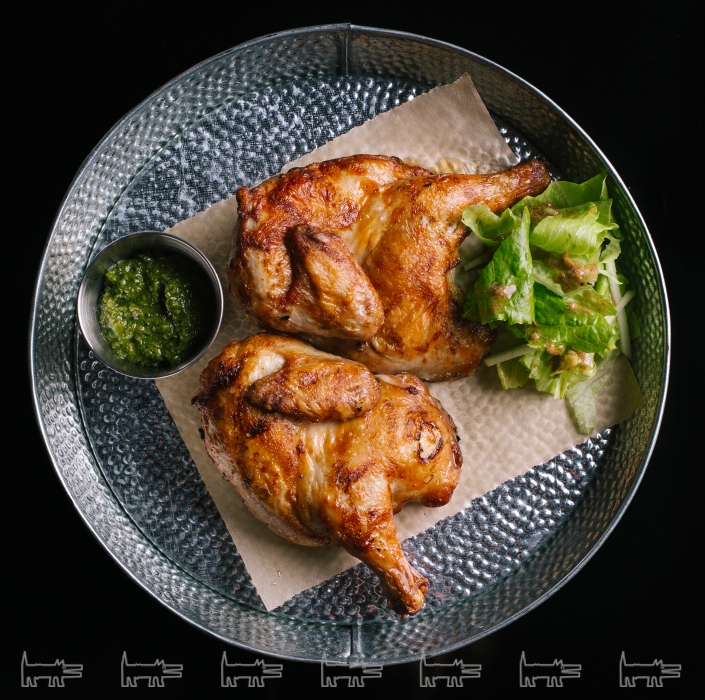 Жареный цыпленок с сальса верде