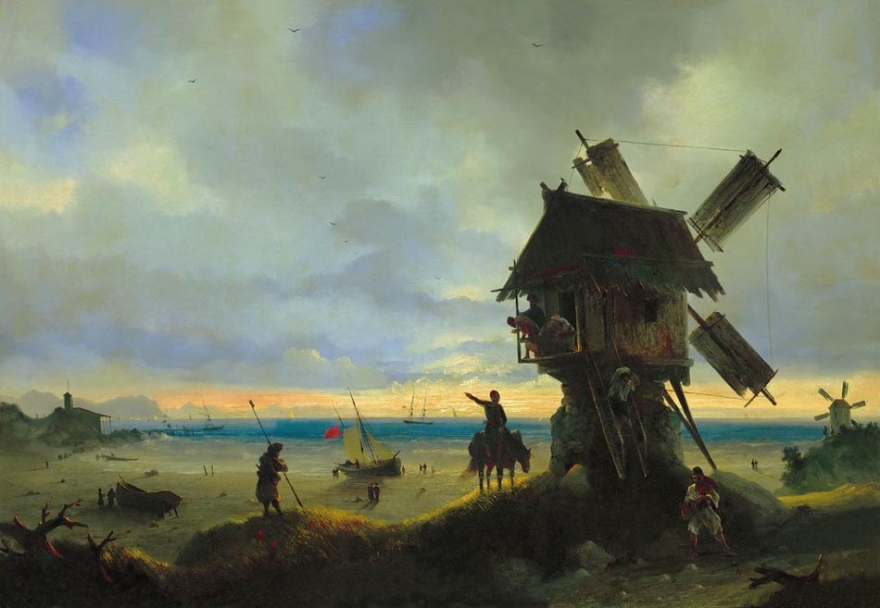 Ветряная мельница на берегу моря, 1837