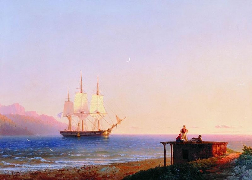 Фрегат под парусом, 1838