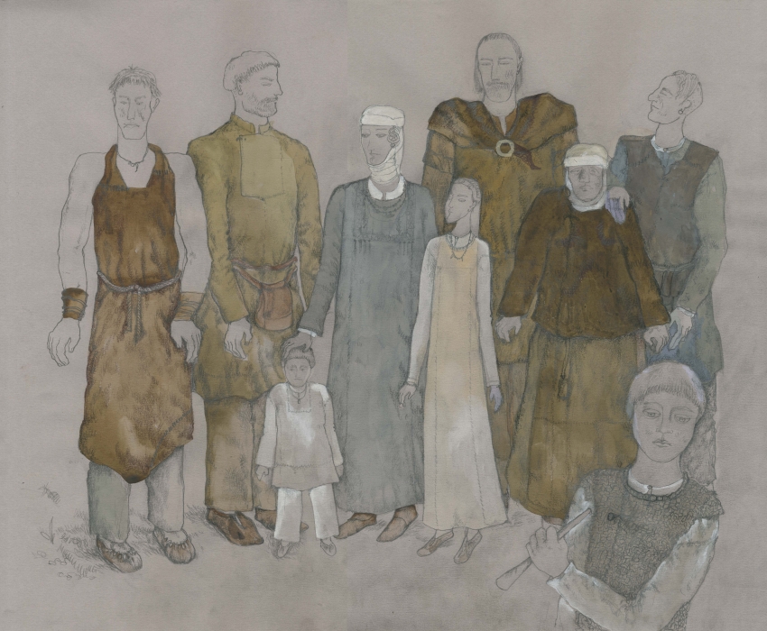 Эскиз костюмов киевлян