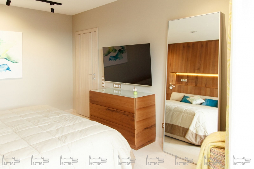 В палитре красок, которыми окрашены стены комнат, использованы природные натуральные цвета, которые помогают человеку восстановить силы и отдохнуть.