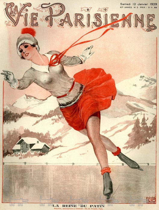 1920-1930 годы – бум популярности зимних видов спорта в Европе. В тренде - вязаные платья, свитеры с поперечной полоской и летящие юбки. Ожидая своих