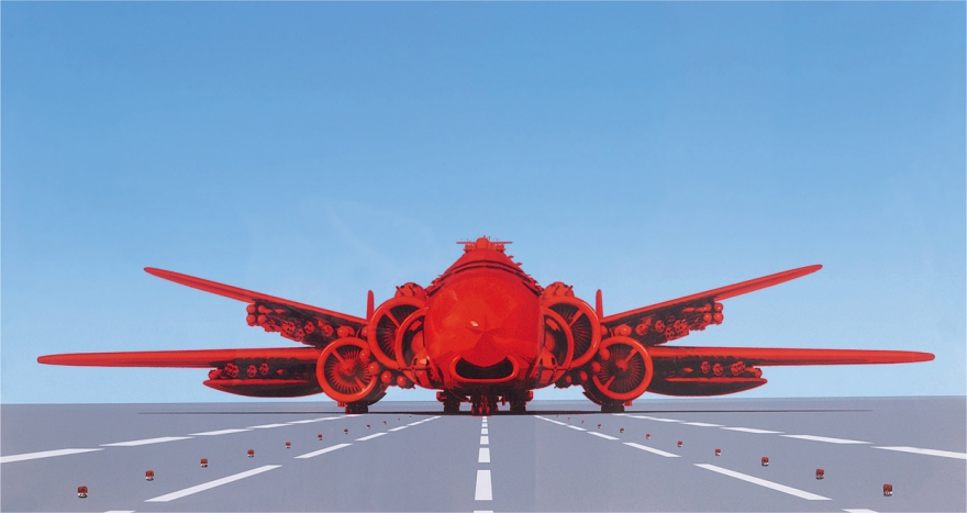 Хуан Кэи "Большой самолет номер 1", гравюра