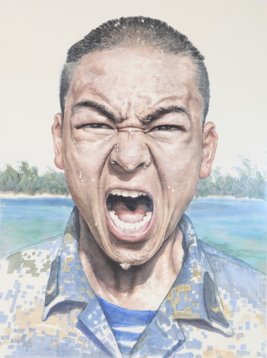 Ли Сян "За Южно-китайское море!" , техника гохуа