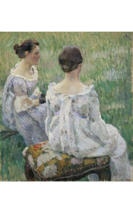 Виктор Борисов-Мусатов "Две сидящие женщины", 1899, этюд для картины «Гармония» (1900, ГТГ), холст, темпера