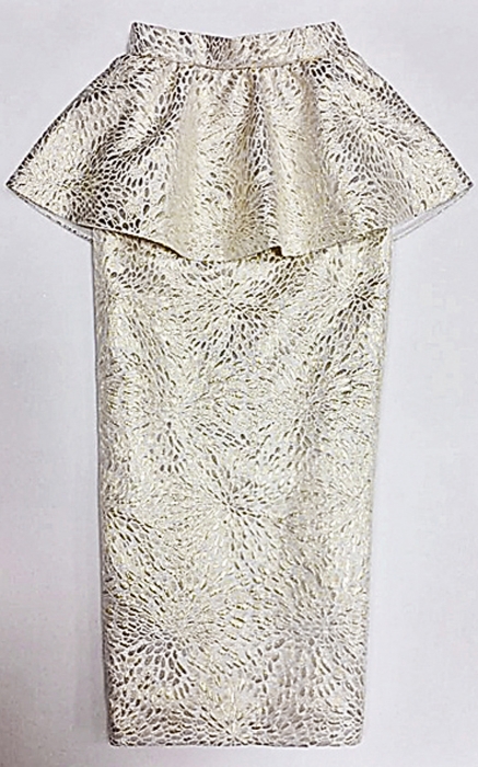 Золотистая юбка из жаккарда