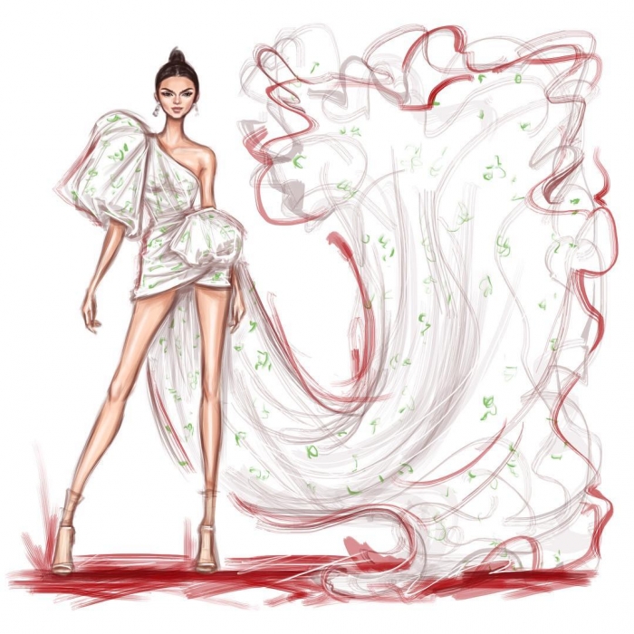 Платье Кендалл Дженнер в изображении @shamekhbluwi