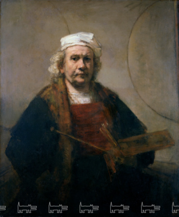 Рембрандт ван Рейн, Автопортрет с двумя кругами, 1665-69 гг. Courtesy Kenwood House, Iveagh Bequest/English Heritage
