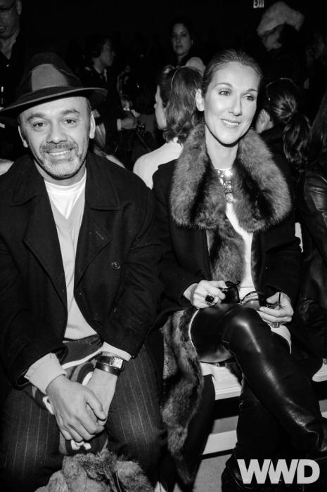 Селин Дион и Кристиан Лабутен в первом ряду показа J. Mendel осень-зима 2007