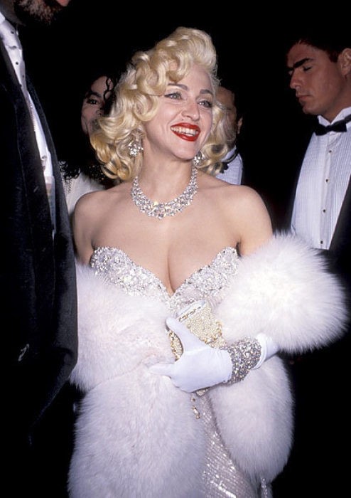 Мадонна на церемонии «Оскар», 1991 год (в тот день ее сопровождал Майкл Джексон)