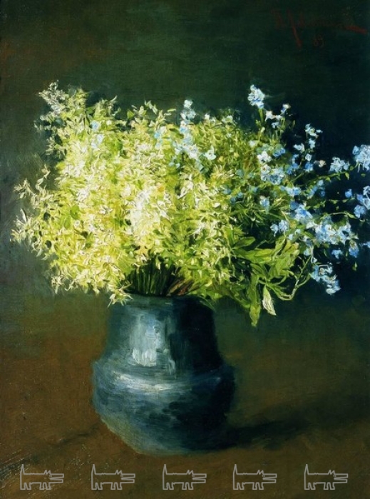 И. Левитан, "Лесные фиалки и незабудки" 1889 г.