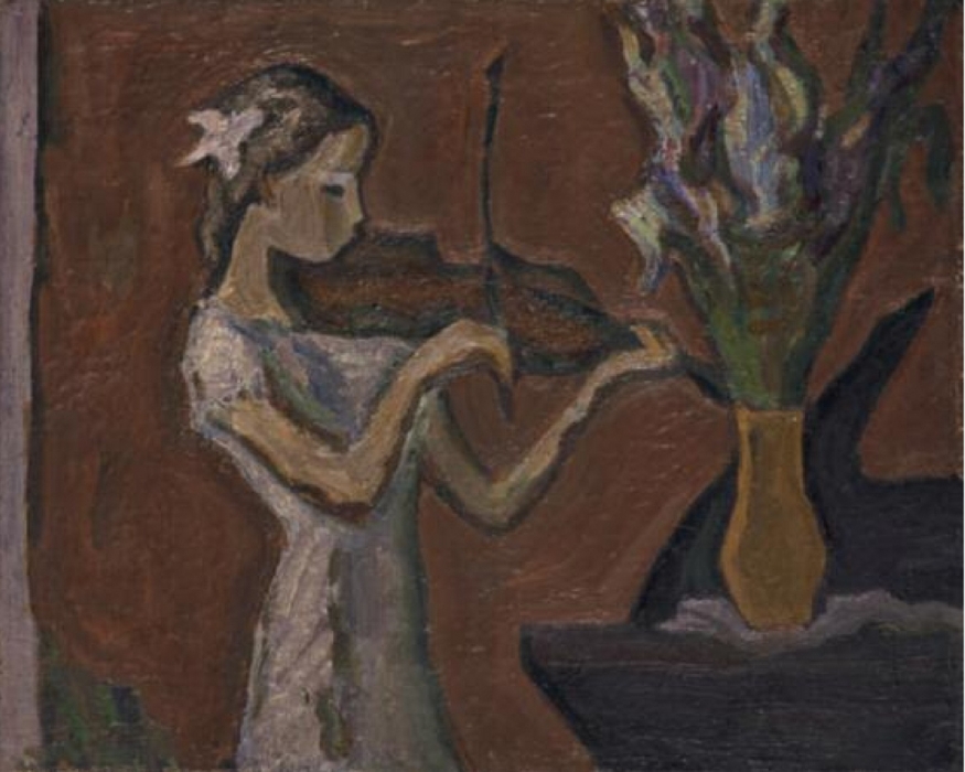 Владимир Чернецов "Девочка со скрипкой", 1965