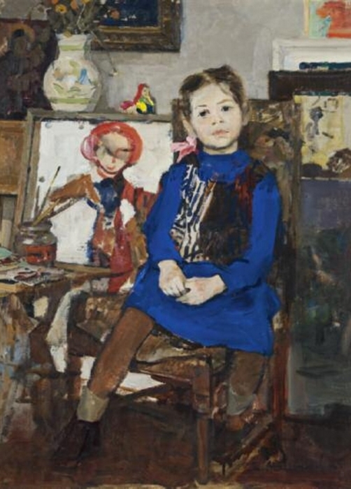 Андрей Мыльников "Верочка (Портрет дочери)", 1955