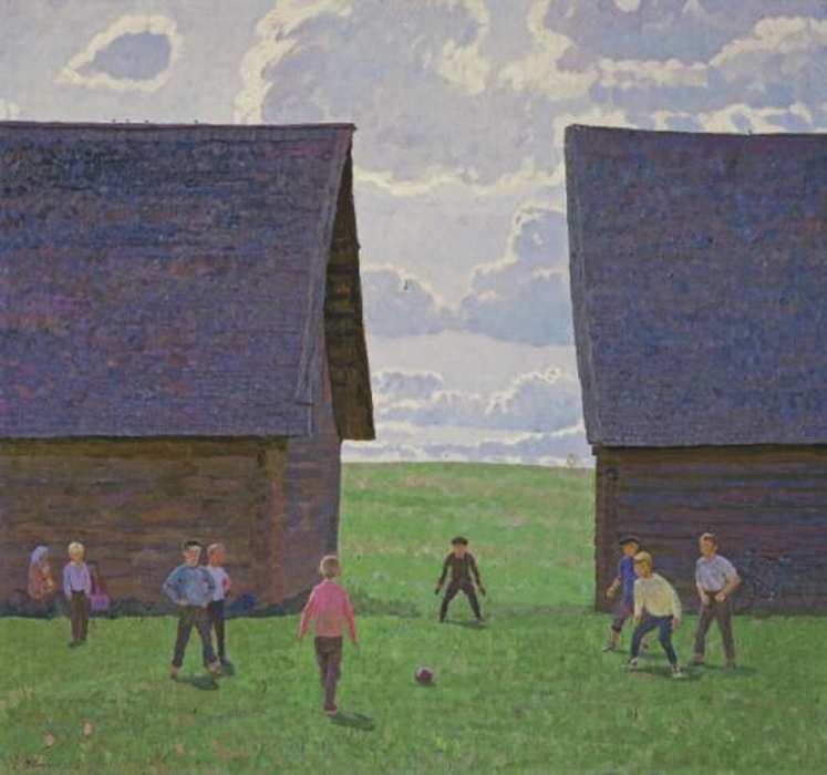 Валентин Сидоров "Возле старых сараев", 1975
