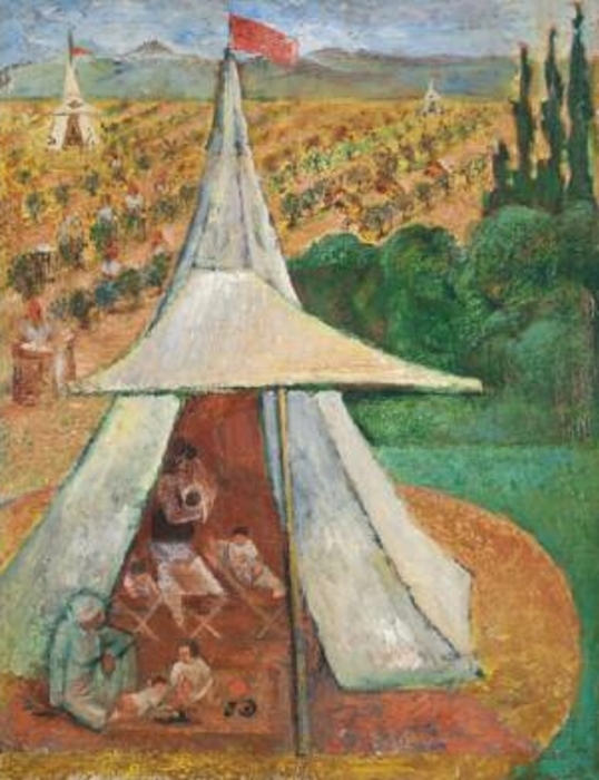 Василий Николаев "Передвижные ясли в хлопковом поле"