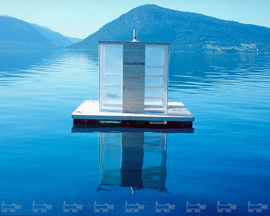 Сауна на воде, временная архитектура, Касагранде и Ринтала, Норвегия, 2002 год