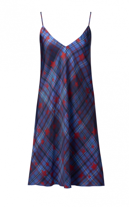 Платье-комбинация с тартаном