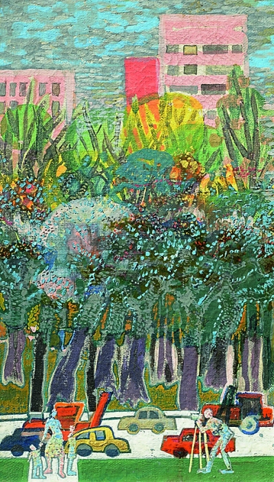 Александр Арефьев "Городской пейзаж", 1971