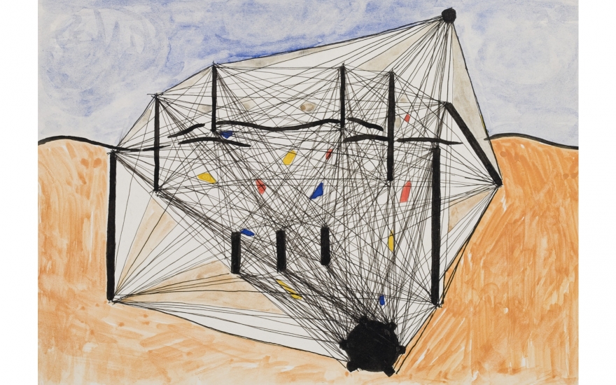 Дмитрий Пригов. Без названия. Картон, гуашь, тушь, перо. Москва, 1970-е годы