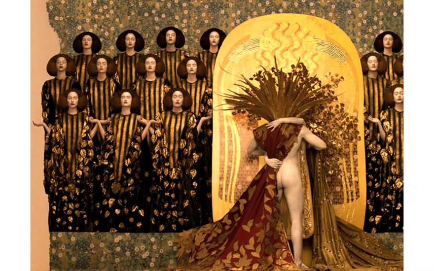 Инге Прадер, «Бетховенский фриз. Фрагмент. Искусства, Хор ангелов Рая», 2015 год