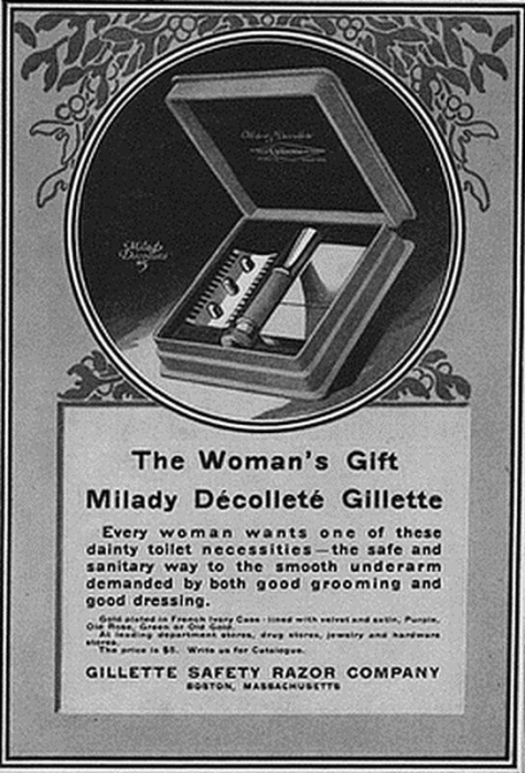 Реклама женской бритвы Gilette, 1917 год
