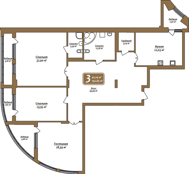 Стоимость 27 000 000 рублейВ квартире площадью 195 кв. м есть большая родительская спальня с отдельной ванной комнатой и просторная гостиная.