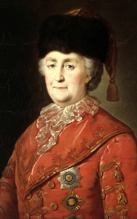 Екатерина II в дорожном костюме, худ. Михаил Шибанов, 1787 год