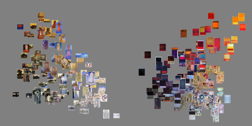 Сравнительный анализ-визуализация картин Мондриана и Ротко