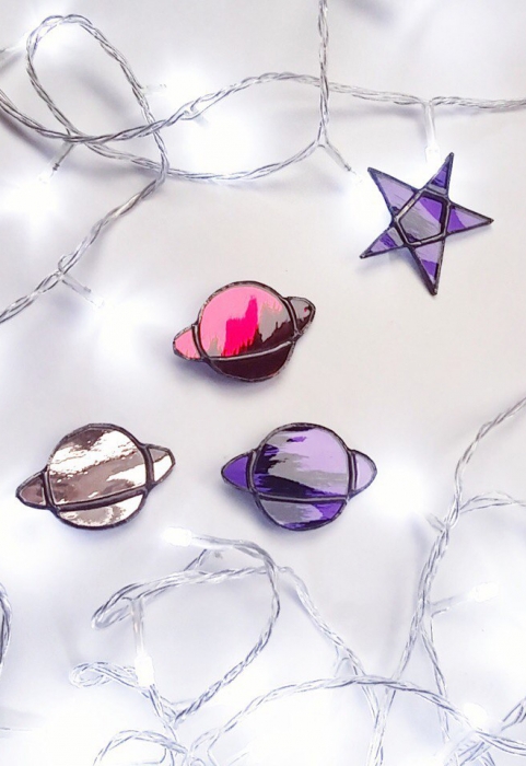 Броши из стекла и олова m.e_glass_studio, 1600 рублей (lmbd.ru)