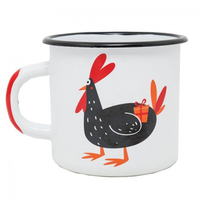 Кружка эмалированная "Петух" от "Дымов-Арт", 660 руб.