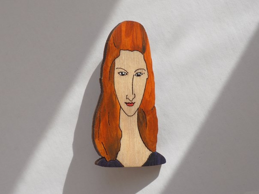 Брошка Билла Трейлора «Портрет Жанны Эбютерн. Модильяни», 320 рублей («Подписные издания»)