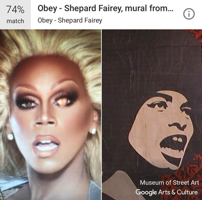 Ру Пол и картина Шепарда Фейри "Подчинись"