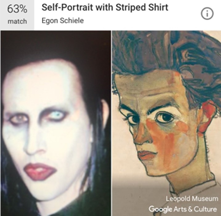 Мэрилин Менсон и картина Эгона Шиле "Автопортрет"