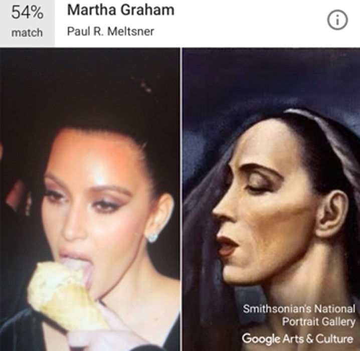 Ким Кардашьян и картина Пола Мельтцера "Марта Грэхэм"