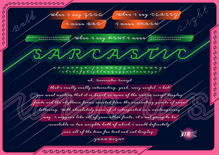 Шрифт Sarcastic. Virus fonts. 2007 год